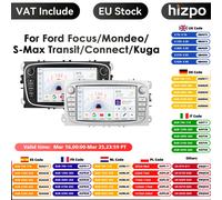 Autoradio Android pour Ford, Focus 2, Mondeo S MAX C, Mondeo Galaxy, ATIC allergique 2010, Kuga, Stéréo, Limitation, Audio, WiFi 1G 32G SLIVER AHDC6
