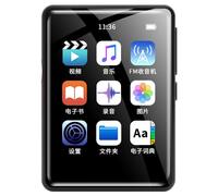 Lecteur vidéo de musique portable 2,4 pouces Bluetooth à écran tactile complet HiFi sans perte de son MP3 MP4, noir