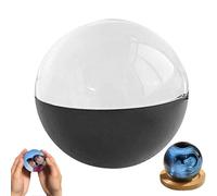 Lecteur vidéo en boule de cristal 3D de 6,9 cm à faire soi-même avec écran électronique, sphère de mémoire pour moments de famille, anniversaires, couples, animaux domestiques (noir)
