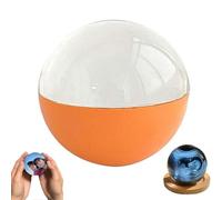 Lecteur vidéo en boule de cristal 3D de 6,9 cm à faire soi-même avec écran électronique, sphère de mémoire pour moments de famille, anniversaires, couples, animaux domestiques (orange)