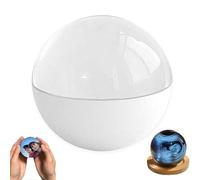 Lecteur vidéo en boule de cristal 3D de 6,9 cm à faire soi-même avec écran électronique, sphère de mémoire pour moments de famille, anniversaires, couples, animaux domestiques (blanc)