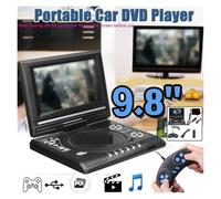 Lecteur vidéo, Lecteur DVD Portable 9.8 Pouces Fonction TV Haute clarté Lecteur de Carte intégré écran pivotant Lecteur DVD Mobile for Voyage(US Plug)