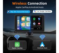 Lecteur vidéo multimédia WERESOUND, Carplay sans fil, Android Auto sans fil, Mirro Link, BT 5.0, radio FM, écran tactile HD 7 pouces, portable, universel B5306 Wireless Carplay