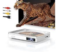 Lecteurs DVD Mini pour téléviseur, Lecteur DVD HDMI Compact 1080P Toutes régions, mémoire de Pause, Prise en Charge des entrées HDMI/AV/USB/AUX, PAL/NTSC intégré, câbles HDMI et RCA Inclus