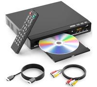 Lecteurs DVD pour TV avec HDMI, lit toutes les régions et formats, lecteur CD pour la maison, prend en charge la vidéo 1080p/CD/DVD/VCD/JPEG/USB, télécommande, câbles HDMI et RCA inclus