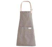 LECTNORE Tablier à bavette rayé, tabliers de cuisine de chef tablier réglable avec 2 poches tablier de cuisine tabliers en coton pour femmes/hommes (marron clair)