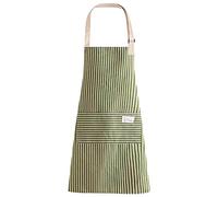 LECTNORE Tablier à bavette rayé, tabliers de cuisine de chef tablier réglable avec 2 poches tablier de cuisine tabliers en coton pour femmes/hommes (vert)