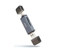 Lector de cartes - TOOQ - TQR-3001G - USB 3.0 - USB Type-C - Aluminium gris