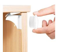 Lectorias 10 Morceaux écluses Sécurité Placard Bébés, Bloque Tiroir Securites Enfant, Lock Blocs Aimanté Invisible, Verrou Magnétiques, Serrure Magnetique Anti-pincement, Convient Pour Commode, Blancs