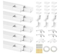 Lectorias 10 Pcs Goulotte Passe Cable Autocollante, Cache Cable TV Mural, Goulottes Electrique Cable, Cache Fil Electrique, Goulotte de Câbles pour Maison et Bureau, 39,5cm x 1.5cm x 1cm (L x l x H)
