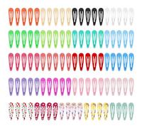 Lectorias 100 PCS Barrettes à Cheveux en Métal, Pince Cheveux Fille 5cm, Mini Épingles à Cheveux Multicolore Accessoires, Petite Snap Barettes BB Antidérapantes pour Enfan Filles et Femme Girl
