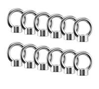 Lectorias 12 Pièces Écrou à Anneau, D'écrous à Anneau en Acier Inoxydable 304, Ecrou a Oeil M6, Écrous à Oeil, Anneaux de Levage, Boulon à Oeil pour Les Accessoires de Levage et Raccord de Corde