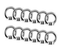 Lectorias 12 Pièces Écrou à Anneau, D'écrous à Anneau en Acier Inoxydable 304, Ecrou a Oeil M8, Écrous à Oeil, Anneaux de Levage, Boulon à Oeil pour Les Accessoires de Levage et Raccord de Corde