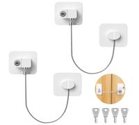 Lectorias 2 Pièces Bloque Porte Frigo, Sans Percer Serrure Verrou Fenetre, Cadenas Frigo Porte, Serrure Frigo, Verrou Securite Fenetre, verrou de fenêtre pour Réfrigérateurs, Portes et Tiroirs(Blanc)