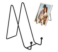 Lectorias 2 Pièces Presentoir Livre, 6 Pouces Metal Porte Assiette Chevalet, Noir Support Assiette Decorative pour Photo, Cadres pour Image, Assiettes Décoratives, Tableaux et Pièces