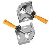Lectorias 2 Pièces serre joint angle à 90 degrés, menuisier outillage, etau Alliage d'Aluminium, serrage angulaire avec Mâchoire Pivotante Réglable, assemblage bois avec Poignée, pince de soudage