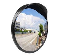 Lectorias Ø30cm Miroir Convexe de Surveillance, Miroir Routier Sortie Garage Exterieur, Miroir de rue Interieur pour Decoration Stationnement, Circulation Grand Angle pour la Sécurité, noire