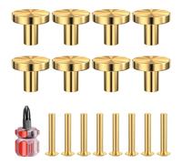 Lectorias 8 Pièces Bouton de Meuble Doré, 25 * 20 mm Bouton Tiroir, Bouton Porte Cuisine avec Des Vis, Boutons de Porte de Placard, Poignet Meuble Laiton, Boutons Armoire Rond, Poignée pour Placards