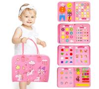 Lectorias Busy Board Montessori, Jouet Activite Livre Sensoriel Enfant 1 2 3 Ans, Jeux Éducatifs Présc Portable, Livre Montessori 5 Couches, Planche Sensorie pour Enfants Tableau Activités Montesso