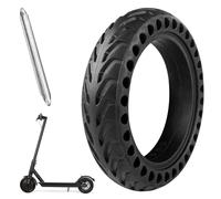 Lectorias Lot de 1 Pneu Plein de Trotinette Electrique 8.5 Pouces, Roues de Rechange Double épaisseur Accessoire Avec 1 Leviers de Montage, Pneus Trottinette Valve Renforcé Caoutchouc Pneu pour M365
