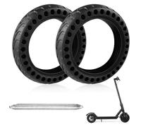 Lectorias Lot de 2 Pneu Plein de Trotinette Electrique 8.5 Pouces, Roues de Rechange Double épaisseur Accessoire Avec 1 Leviers de Montage, Pneus Trottinette Valve Renforcé Caoutchouc Pneu pour M365