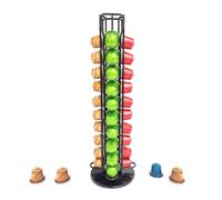 Lectorias Supports pour 40 Capsules de Café , Porte Rangement pour Nespresso Capsules de Café, Distributeur de Capsules, 360 Degrés Rotable Range Coffee Capsule Stands, Support de Rangement Dosette