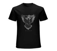Lectoure Pure Men's 12-Designs-Harajuku-Streetwear-Insomnium-Rock-T-Shirt-3D-Fitness-100-Cotton-Heavy-Metal-Print Black L