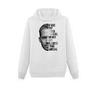 Lectoure Pure Paul Walker Text Portrait White Hoodie Unisex Men's Graphic Sweatshirt White S