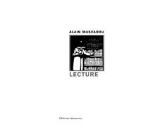 Lecture - Alain Mascarou - Manucius Eds - broché - Essai