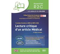 Annales lecture critique d'un artcle medical 2009-2024