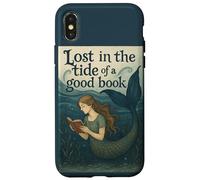 Lecture de Mermaid Lost in The Tide of a Good Book Ocean Coque pour iPhone X/XS