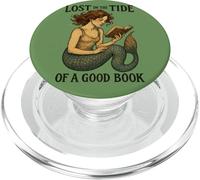 Lecture de Mermaid Lost in The Tide of a Good Book Ocean PopSockets PopGrip pour MagSafe
