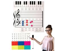 Lecture de notes de musique - 25 x 25 x 0,3 cm magnétique pour pratique du piano effaçable à sec, double face, implication : enseignement musical sans rame, fournitures de cours pour groupe de classe