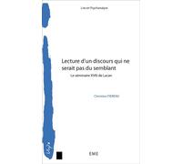 Lecture d'un discours qui ne serait pas du semblant Le séminaire XVIII de Lacan - Christian Fierens - Eme Et Intercommunications - broché - Essai