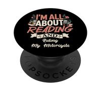 Lecture et Vie Moto pour Les Motards Qui Aiment Les Livres PopSockets PopGrip Adhésif