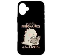 Lecture J'aime Les Dinosaures et Les Livres Garçon Fille Coque pour iPhone 16 Plus