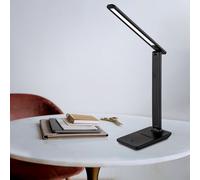 Lampe Table de Bureau Lecture LED Similicuir Intensité Variable Tdc Noir