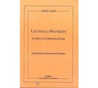 LECTURES ET PRATIQUES DU DROIT DE LA FORMATION CONTI TARBY ANDRE (Auteur)
