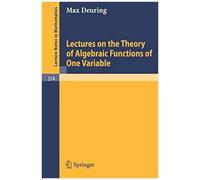Lectures On The Theory Of Algebraic Functions Of One Variable