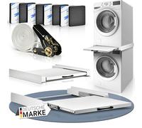 LECURE® Cadre de connexion pour machine à laver [60 x 60 cm] - Cadre intermédiaire universel pour connecter la machine à laver et le sèche-linge - Avec plaque extensible