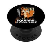 L'écureuil est Mon Animal Spirituel, Dessin animé Kawaii, écureuils drôles PopSockets PopGrip Adhésif