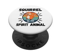 L'écureuil est Mon Animal Spirituel, Dessin animé Kawaii, écureuils drôles PopSockets PopGrip Adhésif