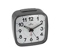 LecWec MPM - Réveil analogique en Plastique Gris - Facile à Utiliser sans tic-tac - Réveil analogique - Fonction Snooze et lumière - Réveil pour la Maison, la Chambre à Coucher, Le Bureau