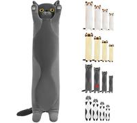 LEcylankEr Peluche Chat - 90 cm Tchoupi Peluche Chat Douce Peluche Animal Oreiller pour Fille Enfant Petit Amies, Cadeau d'anniversaire Noël Cadeau de La Saint-Valentin (Gris, 90cm)