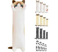 LEcylankEr Peluche Chat Tchoupi Peluche Chat Douce (Blanc, 50cm) | Peluche Animal Oreiller pour Fille Enfant Petit Amies, Cadeau d'anniversaire Noël Cadeau