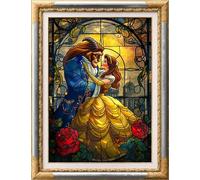 Leczany Kit de point de croix 11CT 3 brins - meme kit de démarrage de broderie pré - imprimée canevas kit complet adulte ou enfants pour les debutants - Le roi et la princesse 33x46cm