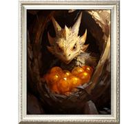 Leczany Kit de point de croix 11CT 3 brins - meme kit de démarrage de broderie pré - imprimée canevas kit complet adulte ou enfants pour les debutants - Le petit dinosaure 34x43cm