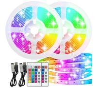 LED 20M, Lumière LED Intérieure 5050 RGB Découpable USB Avec Télécommande, Bande LED lumineuse RGB à Changement de Couleur pour Chambre à Coucher, Fête de Noël, Cuisine, Dortoir, Bar