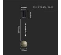 V-TAC Plafonnier design - IP20 - Corps en or champagne - 8.5W- 850 Lumens - 3000K