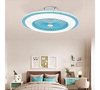 LED 80W Ventilateur De Plafond Ventilateur Réglable Avec Éclairage Silencieux Télécommande Dimmable Plafonnier Vitesse Du Vent Plafonnier Contemporain Lampe Ventilateur Salon Chambre D'enfants,Bleu